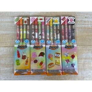 Lot of 4 (4 Packs) Gourmet Scented Scratch n Sniff Smencils #2 Graphite Pencils
